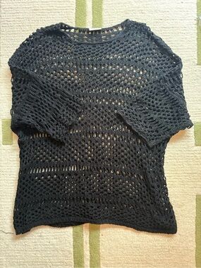 ASOS Black Open Knit Top